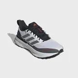 Championes de running Adidas Ultrarun 5 TR, color blanco con detalles en gris y negro, exterior de malla impermeable y mediasuela Bounce.