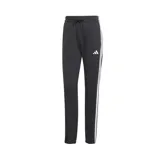 Pantalón de jogging Adidas Essentials French Terry Cuffed 3 Bandas, color gris oscuro, con cintura elástica ajustable con cordón, bolsillos laterales, puños acanalados y logo de la marca bordado en blanco.