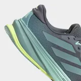 Championes de running Adidas Supernova Rise 2 para hombre, color gris oscuro con detalles en verde azulado y suela con espuma Dreamstrike+ en verde menta y amarillo neón.
