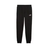 Pantalón de jogging negro de corte recto, con cintura elástica ajustable con cordón, puños acanalados y logo de Puma bordado en blanco en el muslo izquierdo.