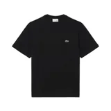 Remera de algodón de corte clásico con cuello redondo, manga corta y el icónico logo del cocodrilo bordado en el pecho.