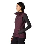 Chaleco acolchado Columbia con tecnología Omni-Shield que repele la humedad y aislamiento térmico sintético. Presenta cierre frontal completo, cuello alto forrado, bolsillos laterales con cremallera y logo de la marca bordado en el pecho.