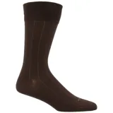 Calcetín de vestir para hombre en color marrón, con diseño de canalé vertical fino y puño elástico suave.