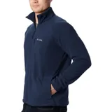 Campera polar Columbia Fast Trek II Fleece color azul marino, con cierre frontal, bolsillos laterales con cierre y logo de la marca bordado en el pecho.