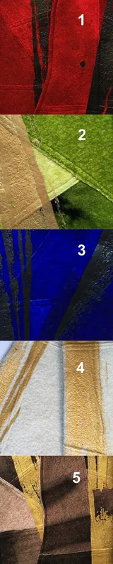 Poncho verde esmeralda de lana merino afieltrada con cuello alto y estampado dorado con diseño abstracto.