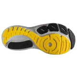 Championes Brooks Glycerin GTS 21 para hombre, color gris claro con detalles en gris oscuro, amarillo y celeste.