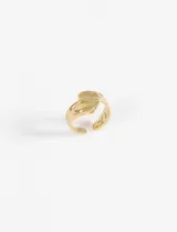 Anillo ajustable de diseño orgánico con superficie texturizada, disponible en acabado plateado y dorado.