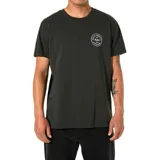Remera Katin League de manga corta, color negro, con cuello redondo y pequeño estampado circular en el pecho.