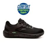 Championes deportivos Joma Atenea Men 2401 color negro, ideales para uso diario y caminatas. Capellada de piel sintética con tecnología VTS para ventilación. Plantilla Memory Foam con perforaciones VTS. Mediasuela con tecnología Reactive Ball y placa Reactive Step para amortiguación e impulso. Suela de caucho Durability con tecnología Slip Resistant.