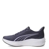Championes de running Puma Dasher Lite Slip Tech, color gris con detalles en violeta lavanda y suela blanca.
