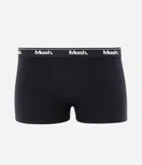Kit de dos calzoncillos bóxer Mash, uno negro y otro gris, confeccionados en algodón con cintura elástica con logo de la marca.