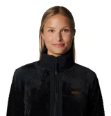 Campera polar Columbia modelo Fire Side FZ III, color negro, confeccionada en tejido de textura suave y abrigada. Presenta cierre frontal completo, cuello alto, bolsillos laterales con cierre y dobladillo ajustable con cordón.