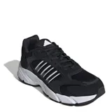 Championes Adidas Crazy Chaos 2000, color negro con detalles en blanco y plateado, con las tres tiras características de la marca en los laterales.