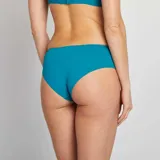 Culotte de microfibra color azul turquesa con paneles laterales de encaje floral.