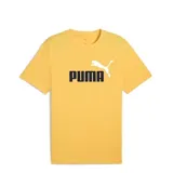 Remera de manga corta Puma, color amarillo, con el logo de la marca estampado en el frente en color negro y blanco.