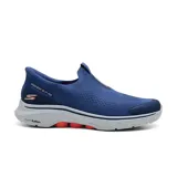 Championes deportivos Skechers Hands Free Slip-ins Go Walk 7 - Easy On Evolution, color azul marino. Diseñados con tecnología Stretch Fit, plantilla Air-Cooled Memory Foam, amortiguación ULTRA GO y tecnología Hyper Pillar.
