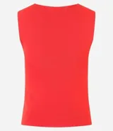 Blusa cropped negra de punto con escote cuadrado y breteles anchos.