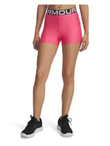 Short deportivo ajustado Under Armour, color fucsia, con cintura elástica visible con logo de la marca y costuras planas ergonómicas.