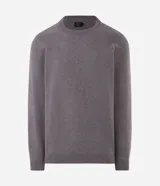 Suéter masculino de cuello redondo y manga larga, confeccionado en tejido fleece con textura suave. Presenta puños y ruedo acanalados, con un diseño minimalista y sin estampados.