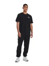 Remera negra de Under Armour con logo blanco estampado en el pecho.