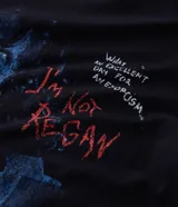 Remera de algodón color negro con cuello redondo y mangas cortas. Presenta una estampa frontal con motivos de la película El Exorcista.