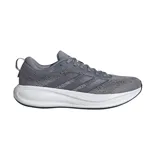 Championes de running adidas Response Pace color gris con entresuela blanca y diseño de tres tiras laterales.