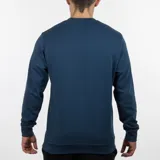 Buzo Lotto de cuello redondo, color azul marino, con logo pequeño estampado en blanco en el pecho.