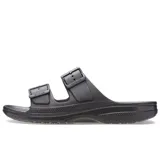 Sandalias Crocs modelo Saturday, color gris, de dos tiras con hebillas ajustables y plantilla de espuma Croslite.