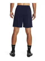 Short deportivo Under Armour modelo Golazo 3.0, color azul marino, confeccionado en tejido UA Tech™ ligero y de secado rápido. Presenta cintura elástica con cordón interno, aberturas laterales en el bajo y el logo de la marca estampado en contraste en la pierna.
