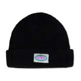 Gorro de lana negro con logo Critical Slide Burst bordado en el frente.