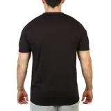 Remera deportiva Diadora de manga corta y cuello en V, color negro, con logo pequeño en el pecho.