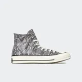 Championes Converse Chuck 70 Hi de caña alta con estampado de piel de serpiente en tonos grises y blancos.