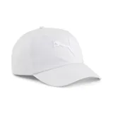 Gorra Puma ESS Cat Logo BB, color blanco, con logo de la marca bordado en el frente.