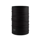 Cuello multifuncional tubular negro con protección solar UPF 50, fabricado con materiales reciclados.