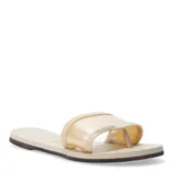 Sandalias tipo chinela Havaianas, modelo You Angra, con base de goma beige y tira ancha superior de material sintético traslúcido en tono arena.