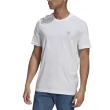 Remera blanca de algodón con logo del trifolio de Adidas bordado en el pecho.