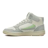 Championes Fila FX-33 High de caña alta, color blanco y gris con detalles en verde agua.