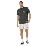 Remera de manga corta color negro con estampado circular pequeño en el pecho que incluye palmeras y el logo de la marca Rip Curl.