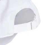 Gorro Adidas color blanco con logo de la marca bordado en negro en el frente.