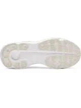 Championes de running Under Armour Infinite Pro 2, color beige con suela blanca y detalles en rojo brillante.