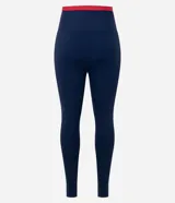 Legging deportiva Get Over de tiro alto, color azul marino con detalle de cintura elástica en color rojo. Confeccionada en tejido de microfibra elástica.