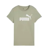 Remera de algodón color verde oliva con cuello redondo, mangas cortas y logo de la marca estampado en blanco en el frente.
