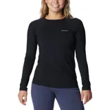 Remera térmica de manga larga Columbia Midweight Stretch Omni-Heat en color negro, con diseño de cuello redondo y costuras ergonómicas. Presenta el logo de la marca estampado en el pecho.