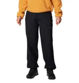 Pantalón de senderismo Columbia modelo Brea Falls, color negro, confeccionado en nylon con tecnología Omni-Shade y Omni-Shield. Presenta cintura elástica parcial con cinturón integrado, bolsillos laterales y traseros con cierre, y puños ajustables con cordón.
