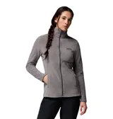 Campera de polar con cierre frontal completo, cuello alto y bolsillos laterales. Presenta un diseño de ajuste regular con el logo de la marca bordado en el pecho.