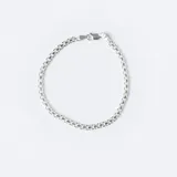 Pulsera de eslabones tipo Bismark, confeccionada en plata 925 con acabado brillante.
