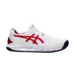 Championes de tenis Asics Gel-Resolution 8 Clay L.E. blancos con detalles en rojo y azul.