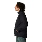 Campera puffer negra para hombre con tecnología Stretchdown™, diseñada con una tela elástica que integra bolsillos de aislamiento de plumón. Cuenta con cierre frontal bidireccional, bolsillos con cremallera en el pecho y laterales, puños elásticos y dobladillo ajustable.