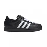 Championes Adidas Superstar II T, color negro con las tres tiras laterales en blanco y puntera de goma.