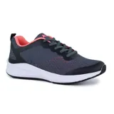 Championes deportivos American Sport Truddy, color gris oscuro con detalles en rosa y suela blanca.
